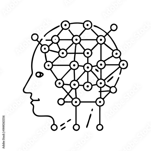 deep learning icon, deep learning line art - simple line art of deep learning, perfect for deep learning logos and icons