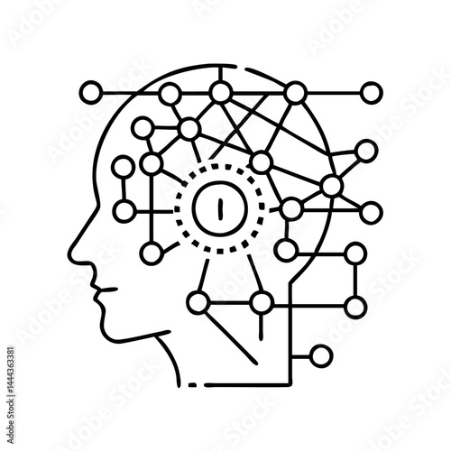 deep learning icon, deep learning line art - simple line art of deep learning, perfect for deep learning logos and icons