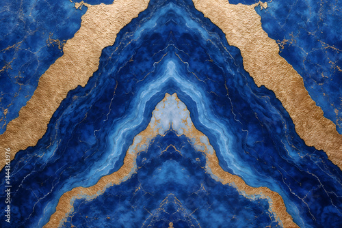 Elegant Blue and Gold Marble Texture – Luxurious Organic Pattern with Intricate Veining, Sophisticated Flow, and Timeless Appeal for Interior Design, Fashion, and Decorative Concepts