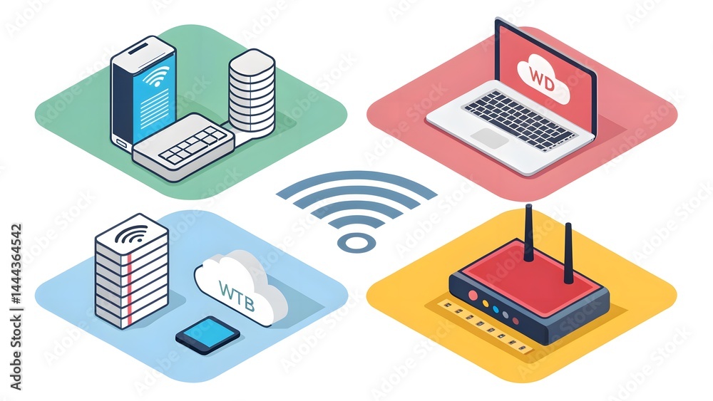 A comprehensive set of isometric vector icons representing various technology concepts, including devices, cloud computing, and data analytics. Perfect for infographics, app interfaces. A comprehensive set of isometric vector icons representing various technology concepts, including devices, cloud computing, and data analytics. Perfect for infographics, app interfaces.