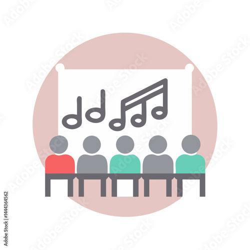 Musical Presentation Audience Illustration in Circle