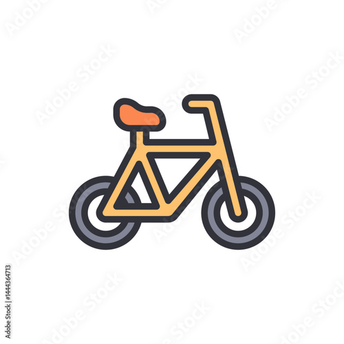 Bicycle colored icons, minimalist vector illustration ,simple transparent graphic element .Isolated on white background