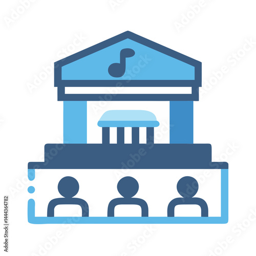 Opera House Performance Vector Icon with Audience