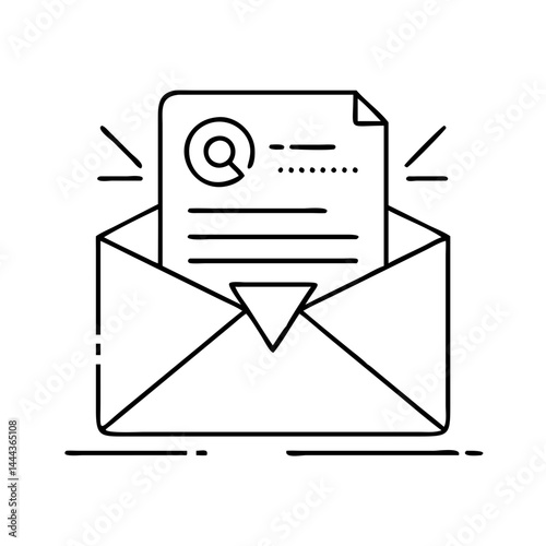 direct mail icon, direct mail line art - simple line art of direct mail, perfect for direct mail logos and icons