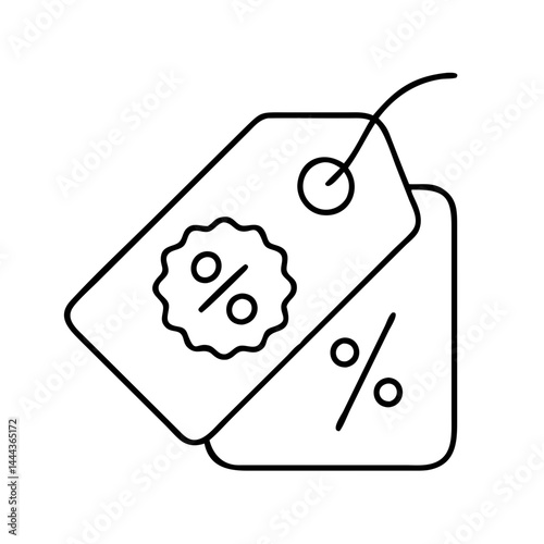 discount tag icon, discount tag line art - simple line art of discount tag, perfect for discount tag logos and icons