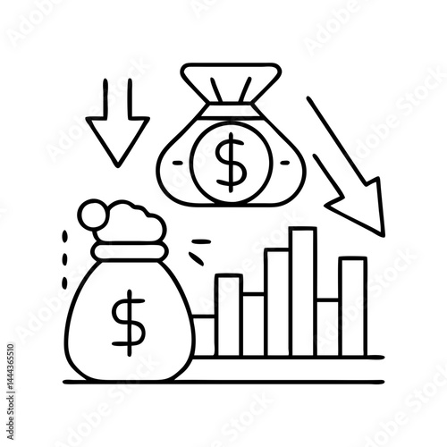 economic bailout icon, economic bailout line art - simple line art of economic bailout, perfect for economic bailout logos and icons