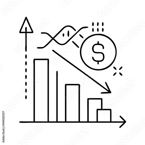 economic downturn icon, economic downturn line art - simple line art of economic downturn, perfect for economic downturn logos and icons