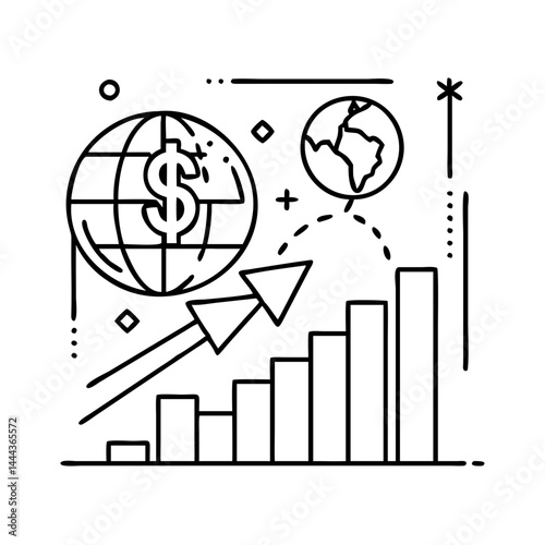 economic growth projections icon, economic growth projections line art - simple line art of economic growth projections, perfect for economic growth projections logos and icons
