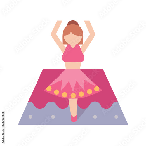 Ballerina illustration with pink tutu and stage