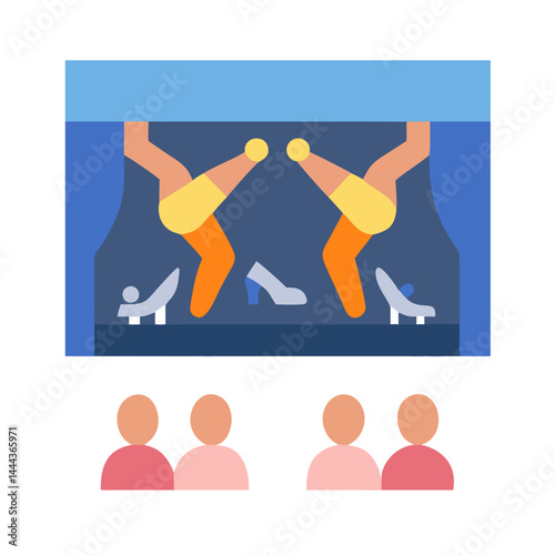 Minimalist Show on Stage with Audience Illustration