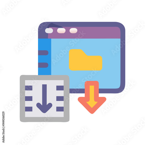 Data download icon from computer, file, or folder