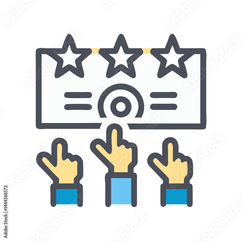 Customer Feedback with Star Ratings and Raised Hands