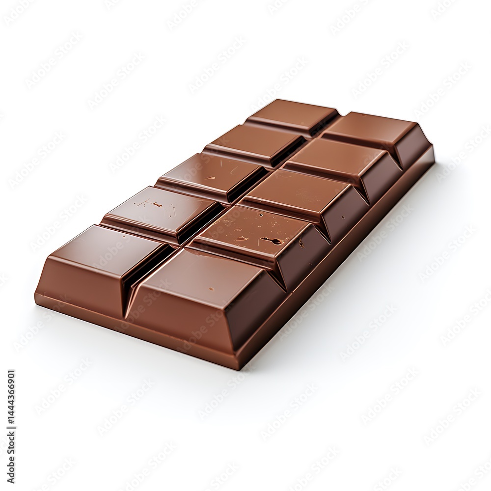 A simple chocolate bar icon, front view, white background A simple chocolate bar icon, front view, white background