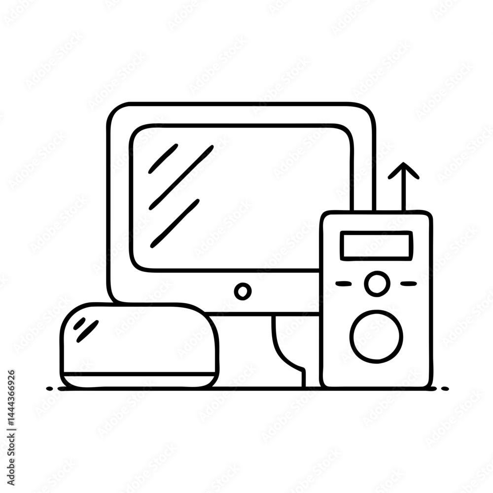 Fototapeta premium electronics icon, electronics line art - simple line art of electronics, perfect for electronics logos and icons