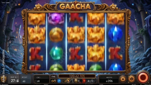 Enchanted reels journey a captivating gaacha themed slot machine animation