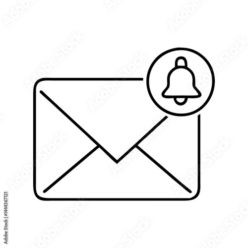 email notification icon, email notification line art - simple line art of email notification, perfect for email notification logos and icons