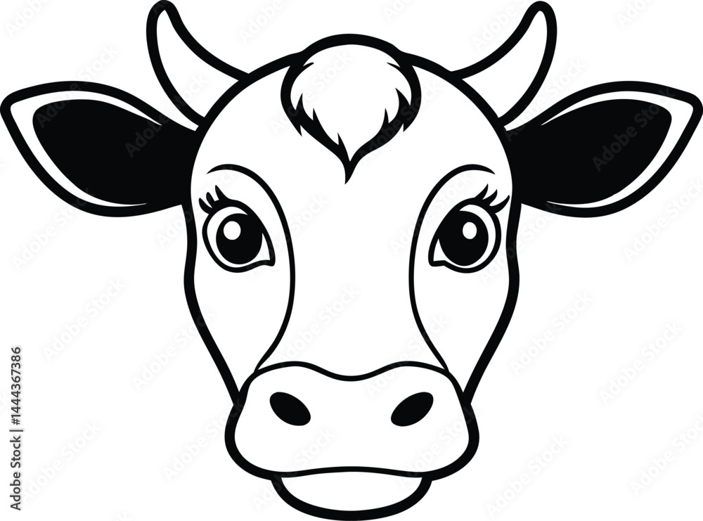 custom made wallpaper toronto digitalsimple black and white cow head illustration