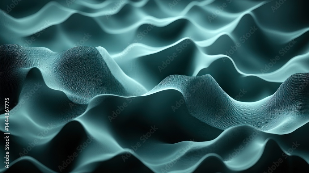 Abstract teal textured surface with undulating waves. Abstract teal textured surface with undulating waves.
