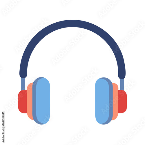 Stylish headphones vector graphic design on black background