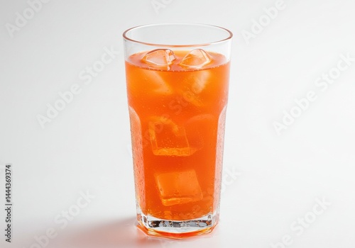 Wallpaper Mural Orange drink with ice cubes on white background Torontodigital.ca