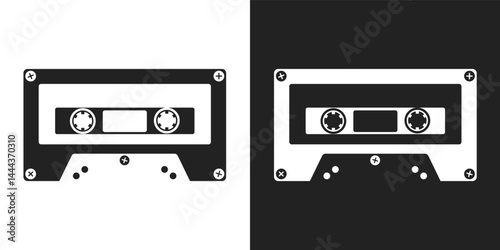 audio cassette tape vector
Cassette vector icon on white and black background. 90s. 