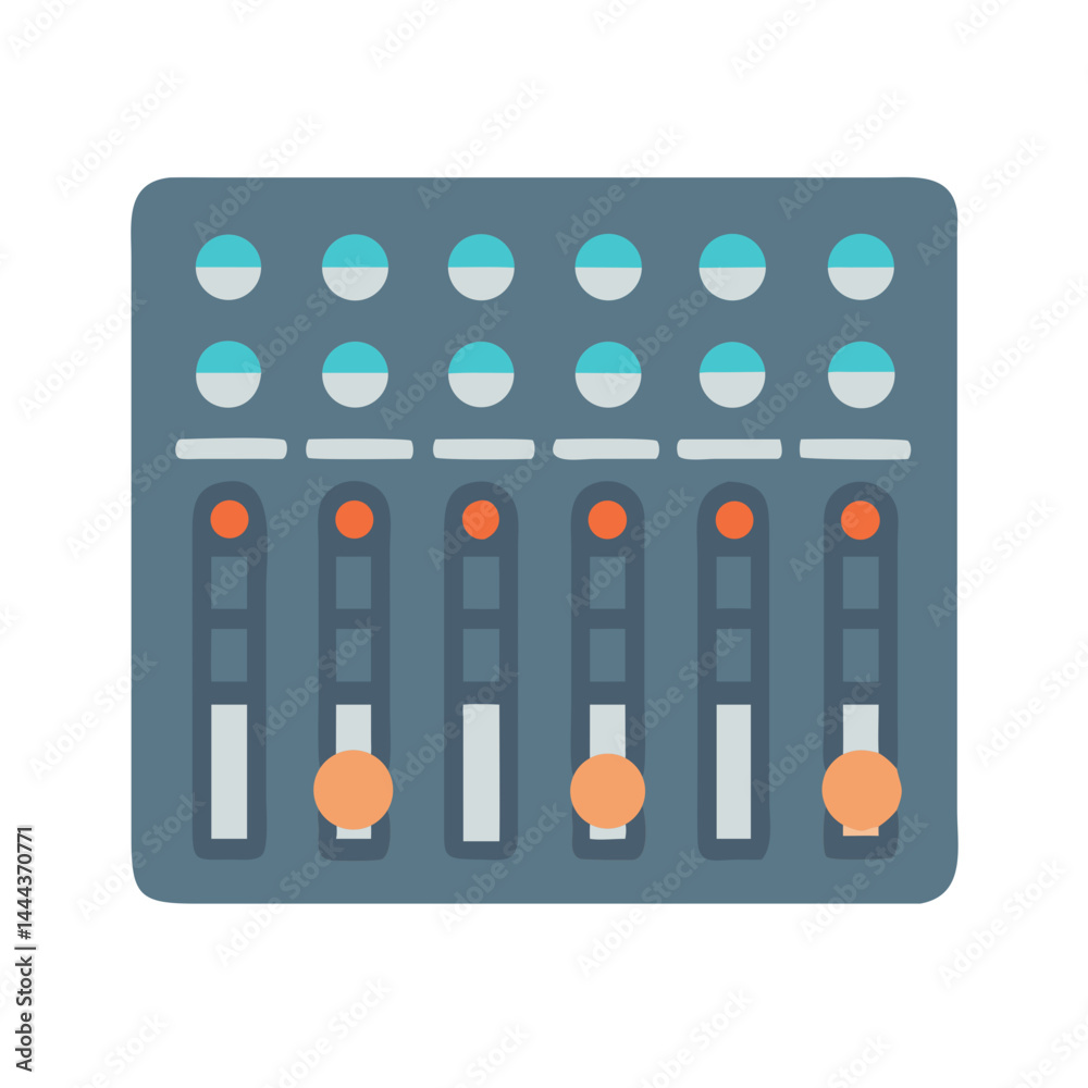 Audio Mixing Console Illustration for music and sound Audio Mixing Console Illustration for music and sound