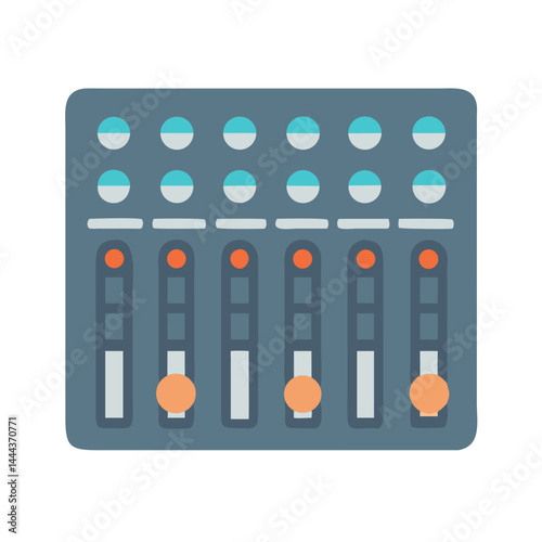 Audio Mixing Console Illustration for music and sound