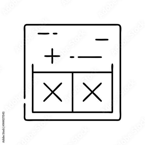 math equation icon, math equation line art - simple line art of math equation, perfect for math equation logos and icons