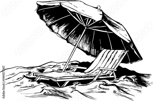 Relaxing summer vibes at the beach coastal paradise illustration tranquil environment top-down view blissful concept