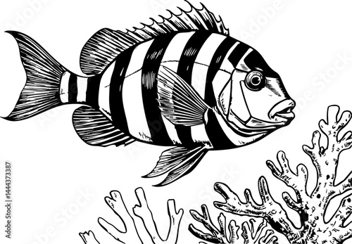 Summer fish exploration coral reef illustrative underwater scene detailed view marine life insights