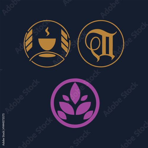 vector illustration of a gold tea logo