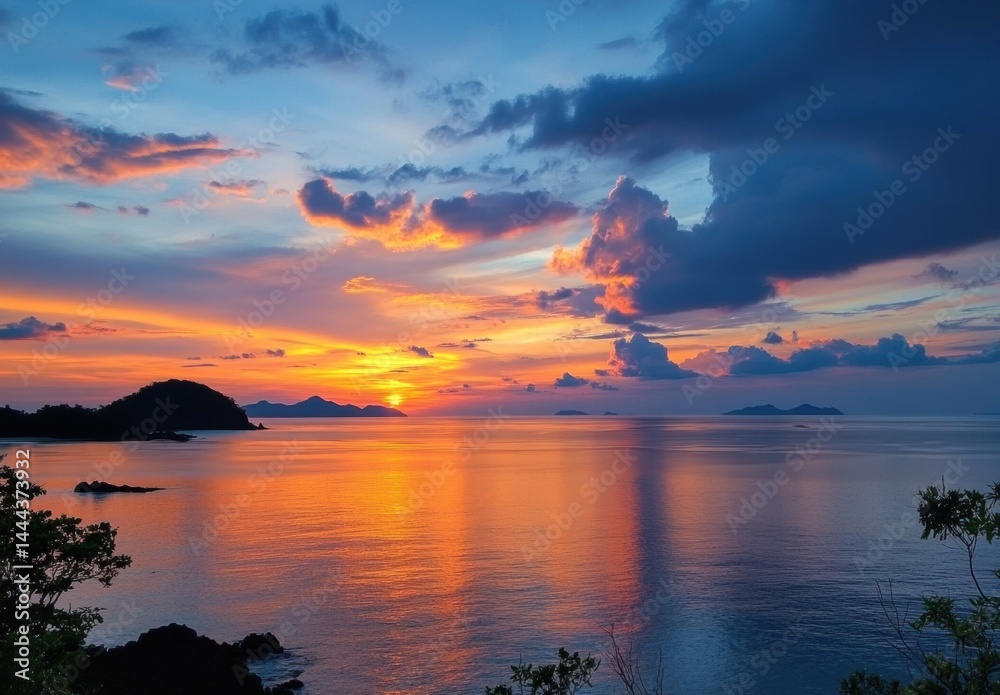 Fototapeta premium sunset over the ocean