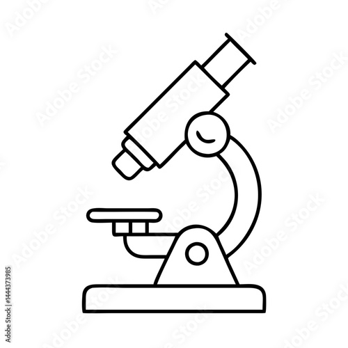 microscope icon, microscope line art - simple line art of microscope, perfect for microscope logos and icons