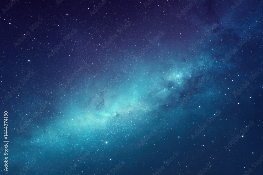 Fototapeta premium vibrant neon-hued universe with vast galaxies and twinkling stars illuminated against deep space backdrop