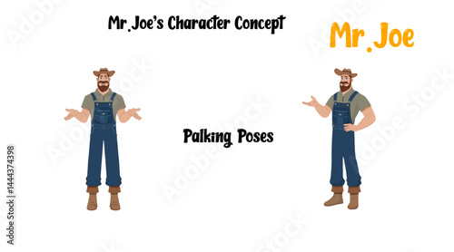 American farmer talking vector cartoon character illustration 