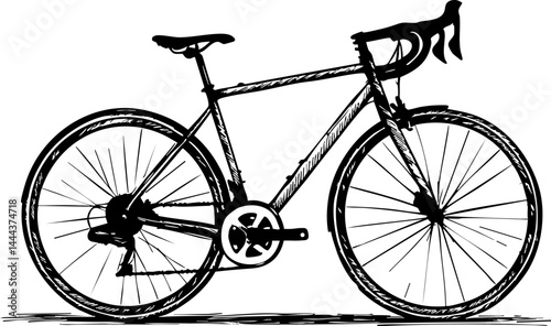 Cycling adventure urban streets illustration dynamic environment side view health and fitness