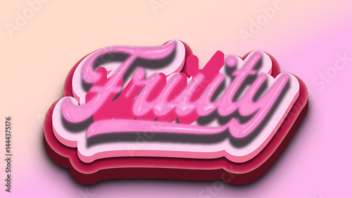 pink gradient fruity 3d text effect