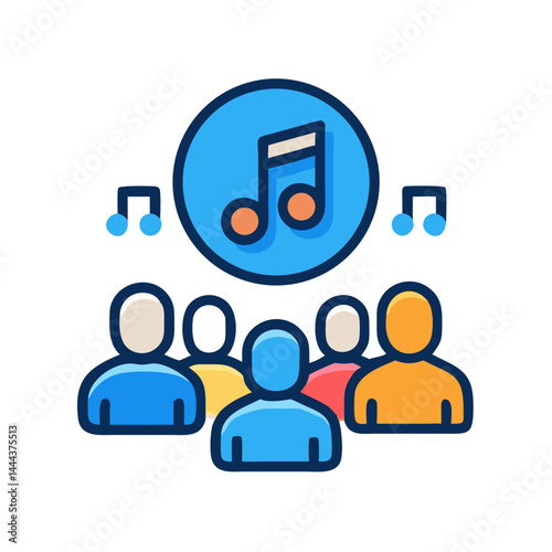 Music Event Crowd: A vector image of people enjoying