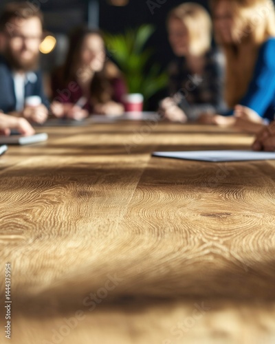Diverse group of people sitting around a table engaged in discussion and brainstorming ideas together