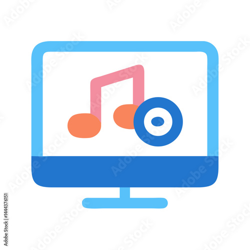 Music Streaming Service on Computer Display Screen Icon