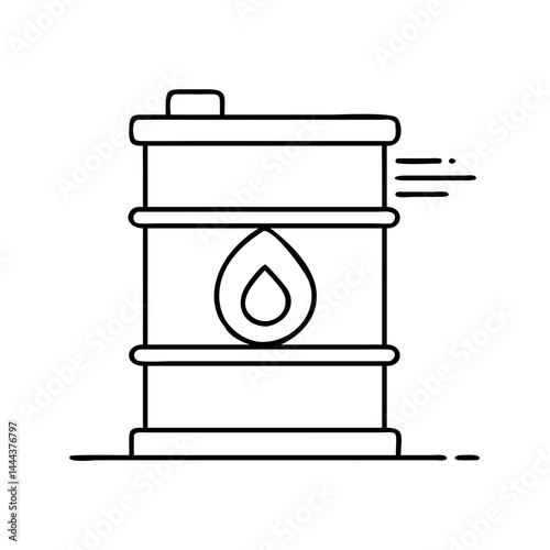 oil barrel icon, oil barrel line art - simple line art of oil barrel, perfect for oil barrel logos and icons