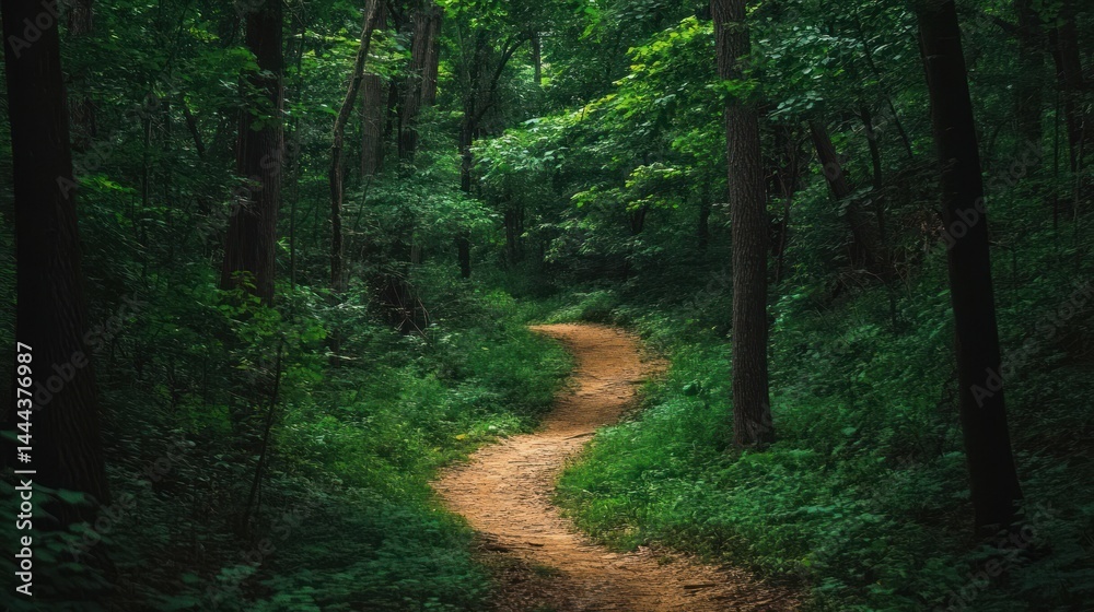 Obraz premium Serene Forest Path: A Journey into Nature's Embrace