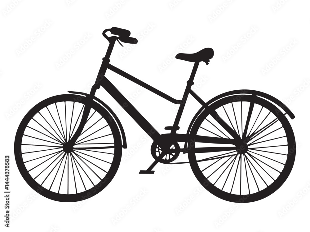 bicycle silhouette vector illustration on a white background bicycle silhouette vector illustration on a white background