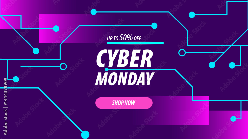 pink gradient and blue Cyber monday concept with abstract design banner pink gradient and blue Cyber monday concept with abstract design banner
