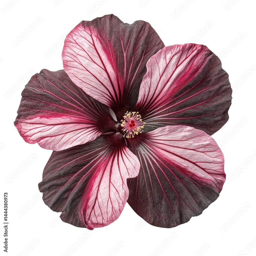 Hibiscus flower, isolated on white background. cutout png