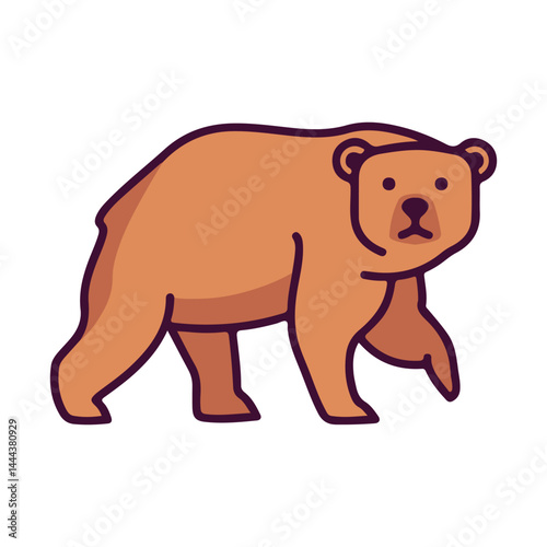 Grizzly bear or polar bear silhouette flat vector icon for animal wildlife apps and websites