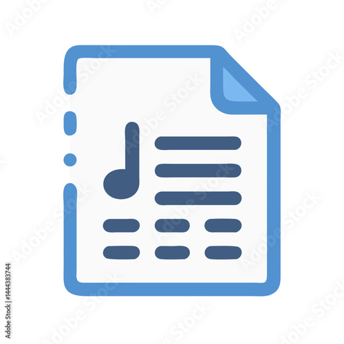 Sheet music icon: music composition, melody, song, notes
