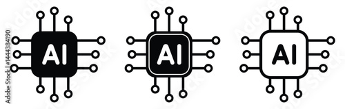 Generative AI  icon. Artificial intelligence Vector illustration Web Icon Collection
