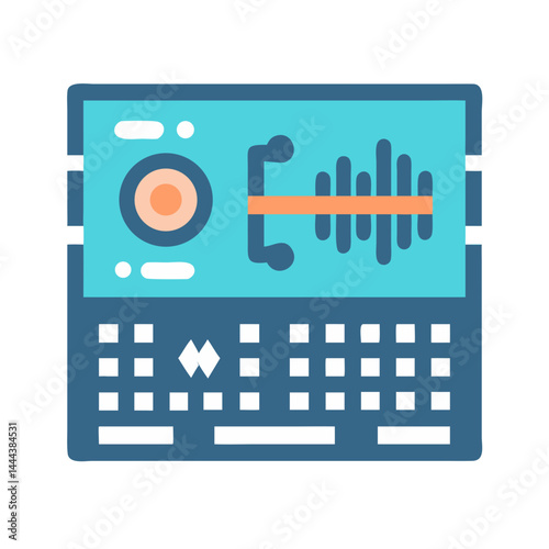 Music Production Software Interface on Laptop Illustration Design