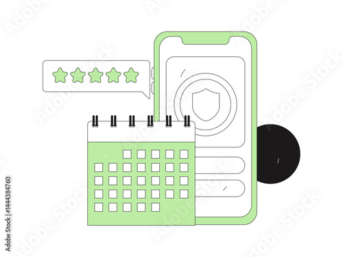 Check-in character flat vector concept operation hand-drawn illustration
